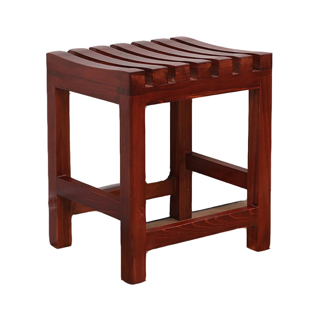Taburete de ducha de madera para baño, impermeable, antideslizante, asiento bajo para sala de estar, dormitorio, pasillo, banco de cambio de zapatos duradero y versátil