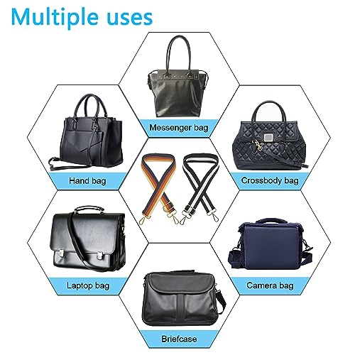 Sangle pour sac à main réglable et large avec boucles pivotantes Lot de 2