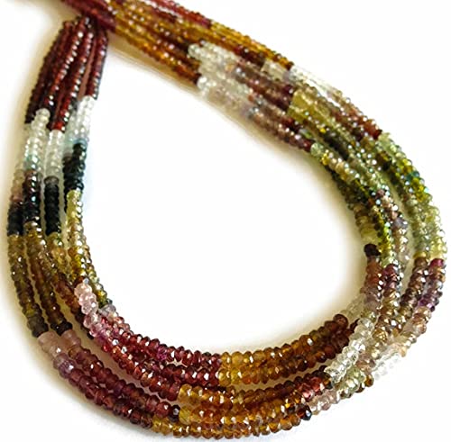 Multi-grenat perles naturelles rondelles facettées 3mm pour fil bijoux DIY