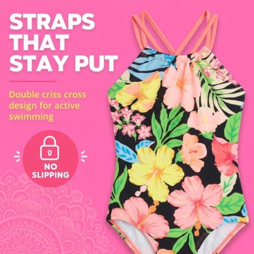 Image of Kanu Surf Girls Jasmine Beach Sport Halter One Piece Swimsuit