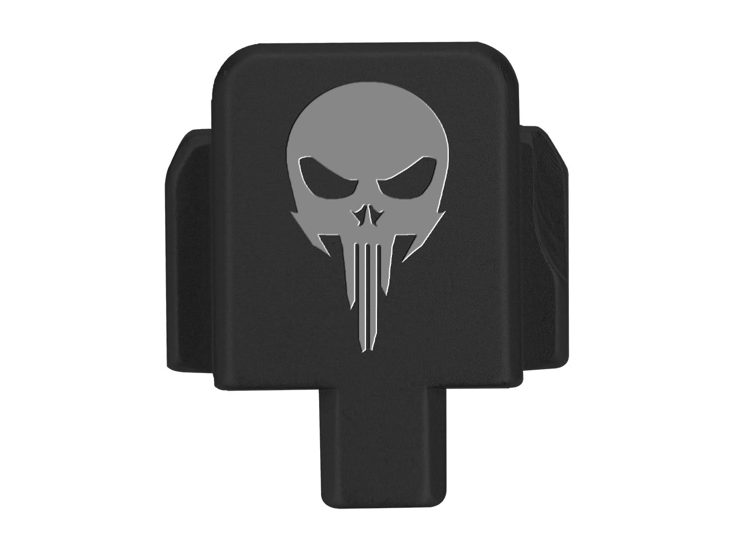 NDZ Performance Slide Cover Back Plate for Sig P320 Series 9 mm .40 .357 .45 ACP, Black Aluminum with Silver Laser Engraved Skull Images - NDZ Skull 1