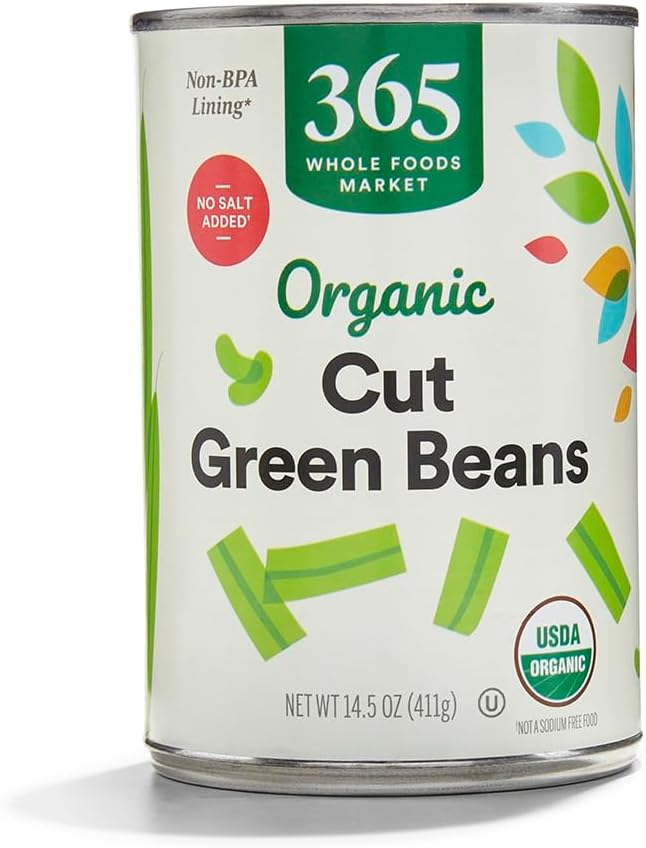 Organic Cut Green Beans, No Salt Added, 14.5 Ounce