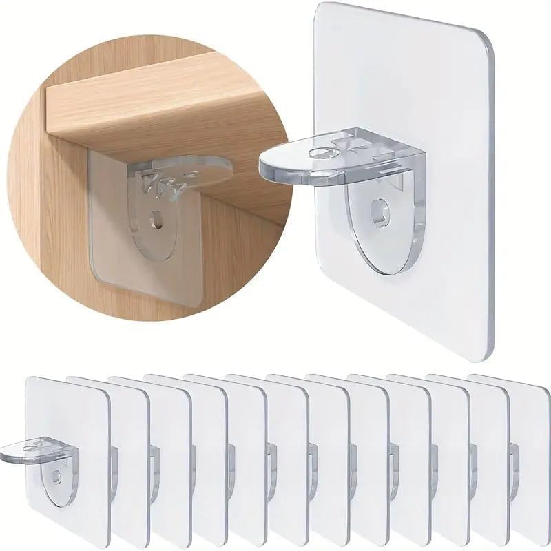 Hoppokart Shelf Holder, Shelf Support Self-Adhesive Shelf Bracket Transparent No Drilling, Shelf Support (Pack of 10) (B0D3Q7BWYQ) Amazon Price History, Amazon Price Tracker