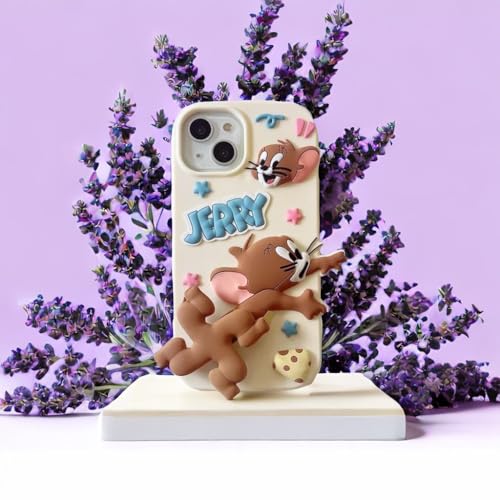 Image of COVERLY for iPhone 12 Pro Cartoon Case, 3D Playing Fidget Spinner Game Cute Full Protective Back Case Soft Silicone Fashion Aesthetic Phone Cover for Apple iPhone 12 Pro (Beige)