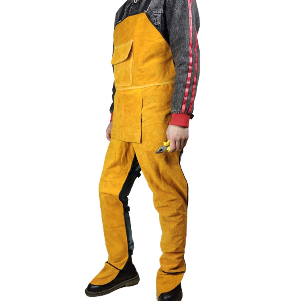 Grembiule da Saldatura Professionale, in Pelle, per Saldatore, Falegname, Fabbro, Giardiniere, Pantaloni, Pantaloni