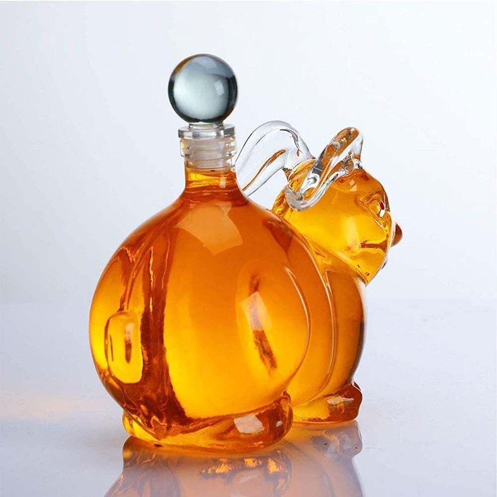 Spirituosenflasche in Tierform, Likör-Kaninchen-Whisky-Dekanter, Sternzeichen-Tier-Alkoholspender(1000ml/33.8oz)
