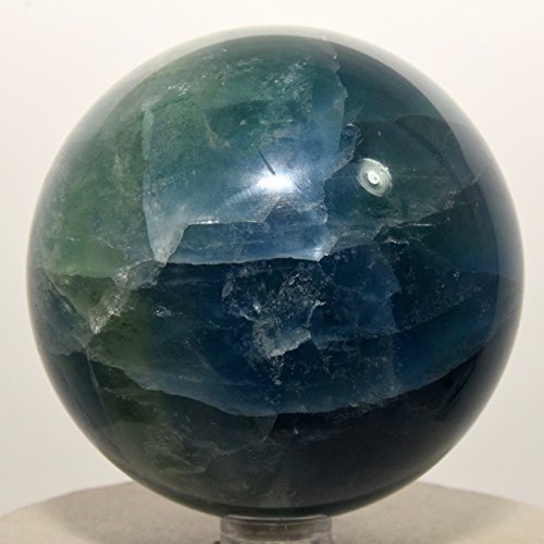 HQRP 2.75" Blue Green Fluorite Sphere Colorful Natural Polished Ball Quartz Mineral Decor Crystal Gemstone + Plastic Stand