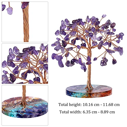 Nupuyai Amethyst Crystal Money Tree with 7 Chakra Base - Image 2