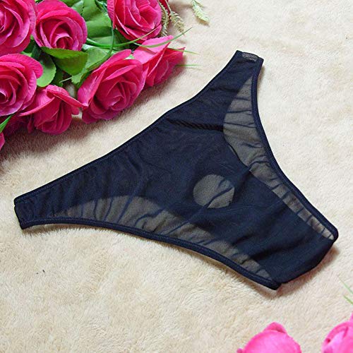 Mens 3in1 Pack Sexy Underwear Cool Briefs Ice Mesh G-Strings Bikini Thongs Panties Gift For Boyfriend (3 Colors Pack)3