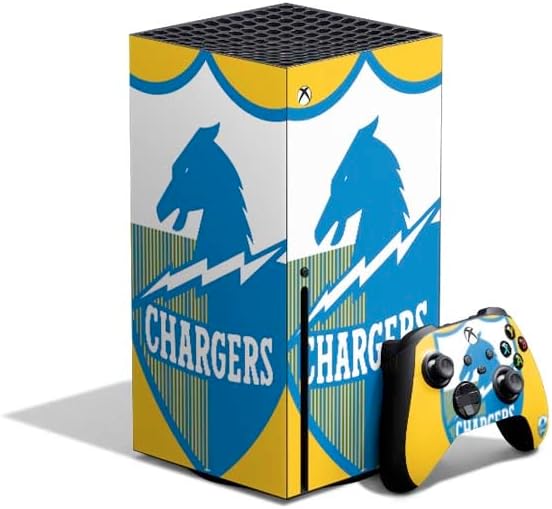 Skinit Decal Gaming Skin Compatible with Xbox Series X Bundle - Officially Licensed NFL Los Angeles Chargers Retro Logo Design