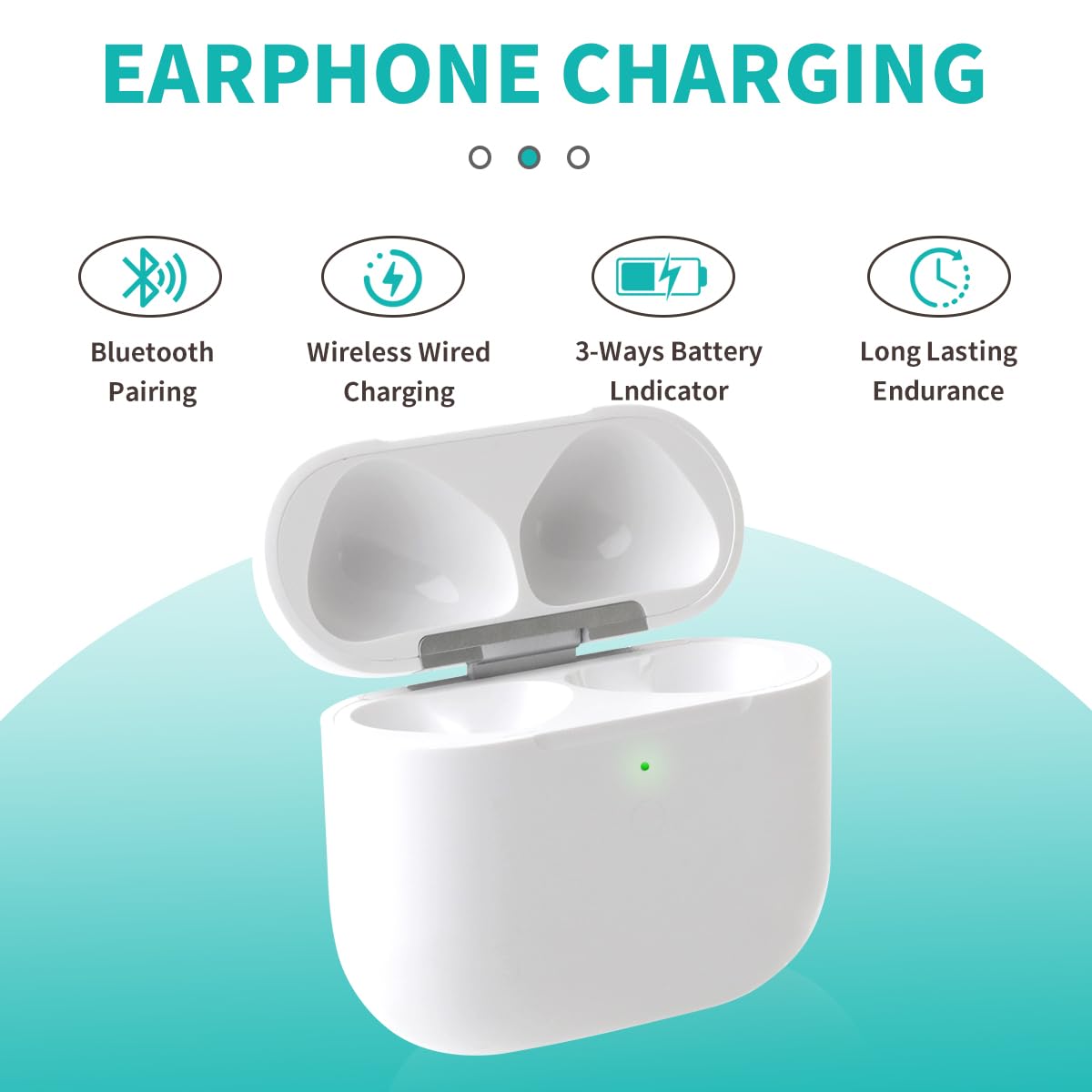 Charing Case for Air Pods 4 Charging Case Replacement Only with Air Pod 4th Generation Charger Cases Bluetooth Sync Pairing Button Support Wired Wireless, Without Earbuds