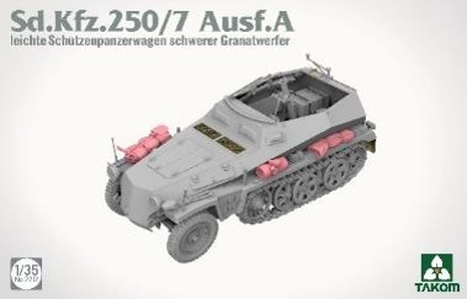 Tacom TKO2212 1/35 Sd.Kfz.250/7 typ A lekki opancerzony żołnierz pojazd transportowy samobieżny typ moździerz plastikowy model