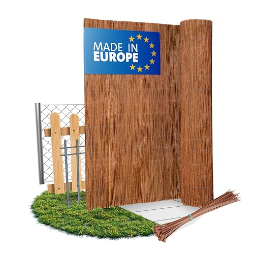 Wicker garden Canisse Osier 180 x 500 cm Brise-Vue - Clôture pour Jardin, Balcon et Terrasse - Protection Contre Le Vent & Le Soleil - Naturel