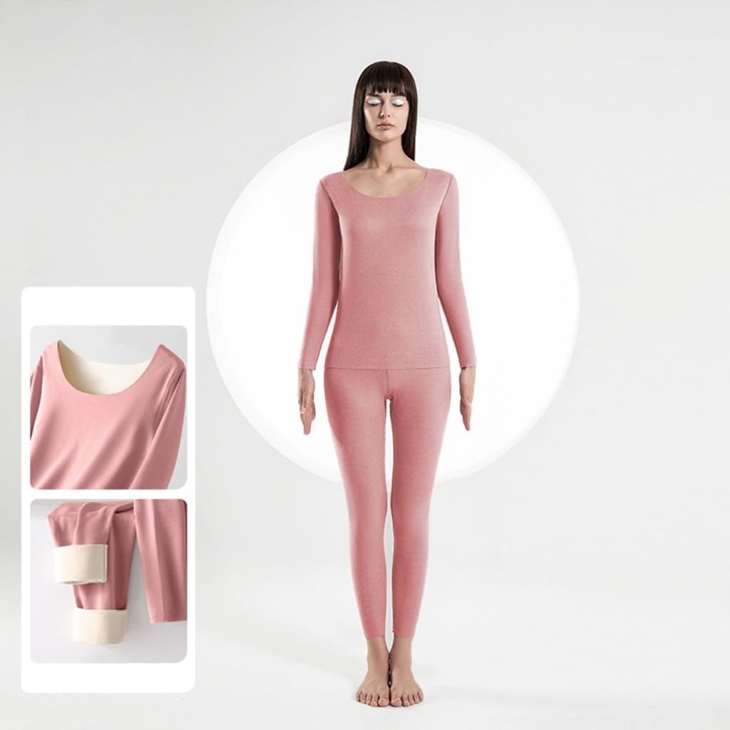 Winter Thermal Underwear For Women Long Johns With Long Underwear Set Cold Weather Pajamas Top & Bottom Set