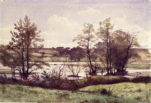 Tableau Toile Henri Harpignies pour habiller un mur vide avec élégance 60x90cm