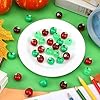 JUNEBRUSHS 50 Pcs Mini Resin Apples Tiny Apples Figurines Fake Red Green Apples Artificial Fall School Crafts Ornaments for Vase Filler Party Supplies Home School Table Decor #2