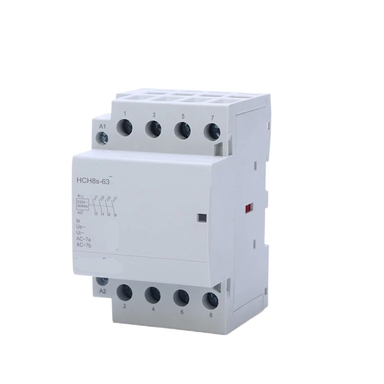JCLPJBYJI HCH8s-63 Modular Contactor 50Hz 60Hz 4P 63A 4NO 4NC 2NO2NC 220V 110V 24V DC Household Guide Type(4P 63A 4NO AC110V)