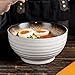 WEI-LUONG dining Ciotola domestica da 7 pollici Braciere creativo retrò profondo Soup Ramen ciotola di frutta insalata di pasta ciotola rotonda cereali ciotole bianche Gres Servizio da tavola 800ml Ki