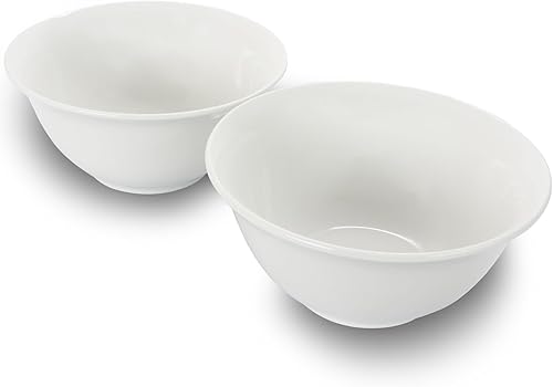 Gibson Home Juego de 2 cuencos redondos de cerámica multiusos de 7.5 pulgadas en color blanco