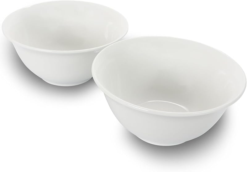 Gibson Home 2 Piece 7.5 Inch Ceramic All-Purpose Round Bowl Set in White