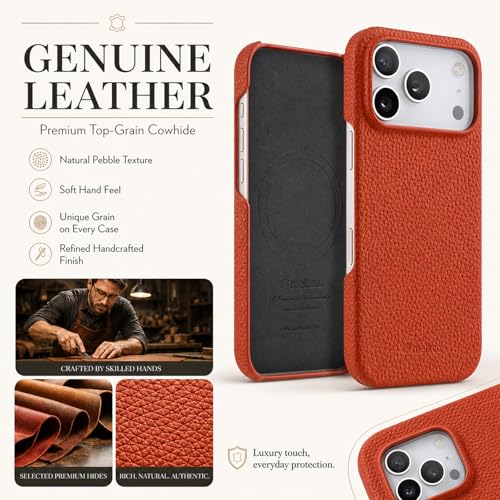 Housse cuir iPhone 17 Air fine rouge compatible MagSafe