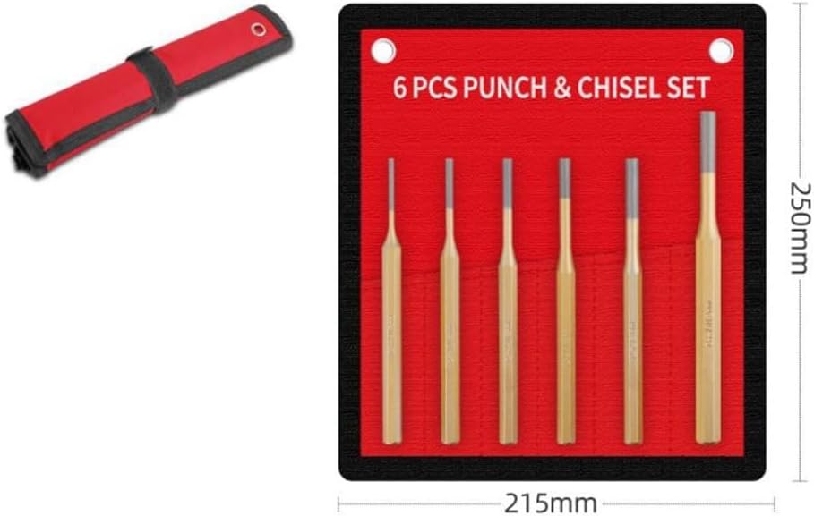 6 Pcs Stone Chisel Set With Storage Pouch, Metal Chisel Set For Carpentry, Metalwork, Woodwork And Masonry Work (A)