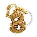 Wild Dragon Keychain - Feng Shui Item - Good Luck Charm - Protection Powers Amulet - Sandal Wood Key Fob Ring - Spiritual and Meditation Gifts