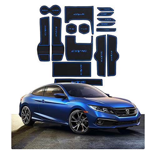 CDEFG para Civic 2017 2018 2019 Coche Accesorios Antideslizante Copa Mats Anti Slip Puerta Ranura de Acceso Kit de la Estera del cojín de la Ranura decoración de Interiores (Azul)