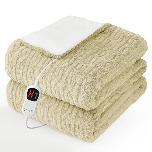 Image of Homemate Electric Heated Blanket Full - 72 inchx84 inch Heating Bed Blankets Throw with 10 Heating Levels 8 Hours Auto Off Fast Heating Over-Heated Protection Ultra Soft Warm Flannel ETL Certified
