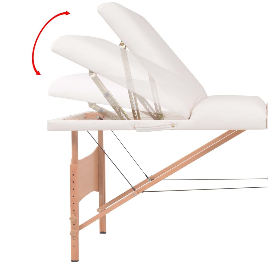 Massageliege 3-Zonen klappbar höhenverstellbar mit Holzgestell und Tragetasche für Praxis Studio Wellness Spa Therapieliege Kosmetikliege Tattooliege