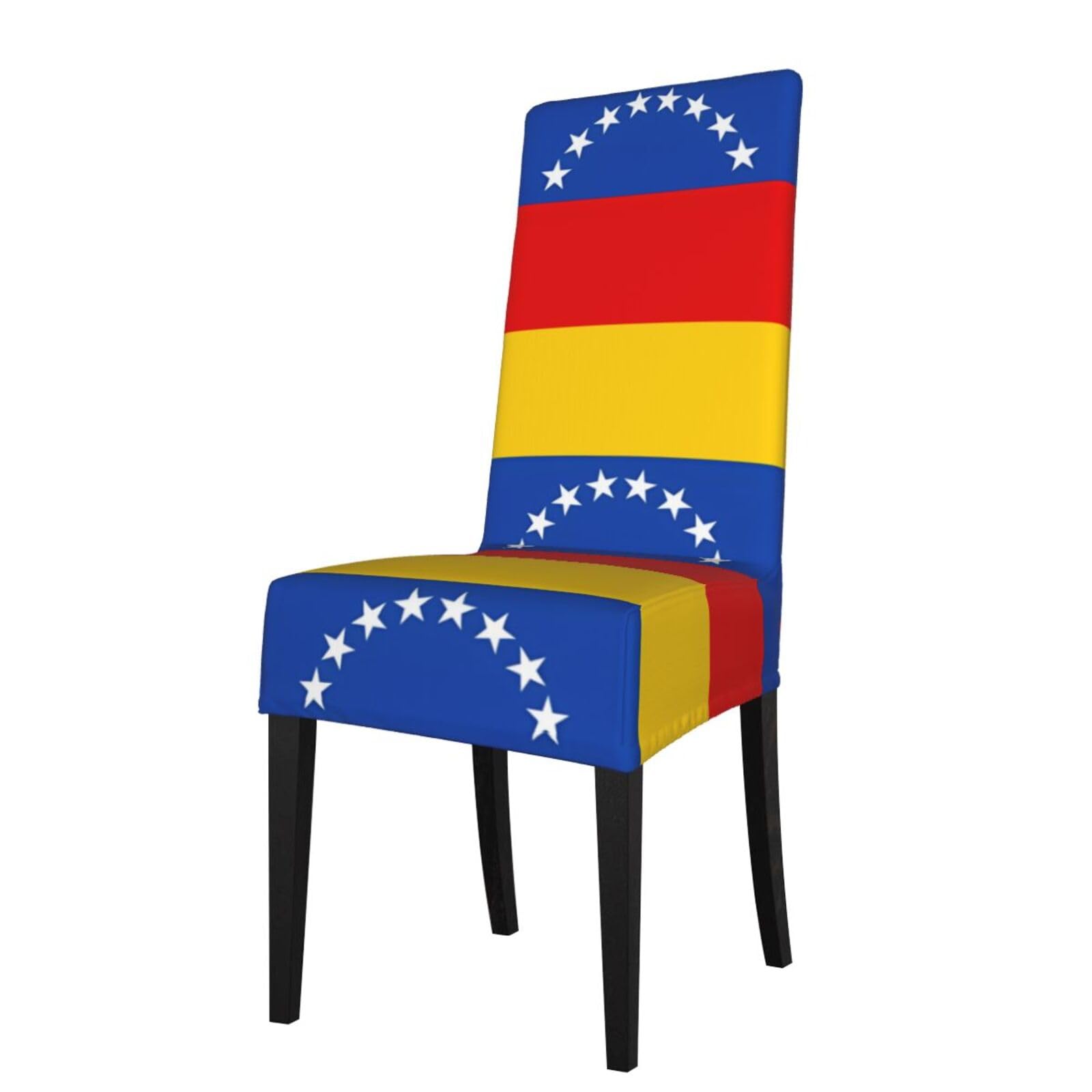 YYHWHJDE Flag of Venezuela Prints Dining Chair Throw Covers – Stretchable Polyester Blend Protects Your Chairs with Easy Style & Easy Care