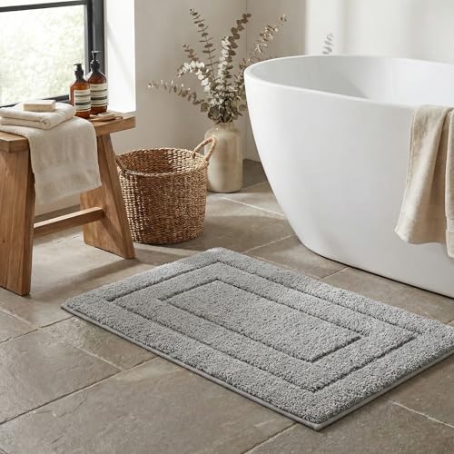 GRANNY SAYS Gray Bathroom Rugs, Bath Mats for Bathroom Non-Slip, Super Soft and Water Absorbent, Microfiber Bath Rugs, Machine Wash Dry, Bath Rugs for Floor, Tub and Shower, 16' x 24'