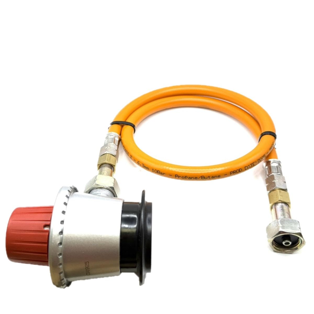 Wąż wysokociśnieniowy LPG z adapterem wtykowym Jumbo 35 mm - pomarańczowa rura gazowa 80 cm, złącze do butelki propanu, niezmniejszone ciśnienie, G.56 x G.2 (szer. 21,8 x 1/35.6 cm)