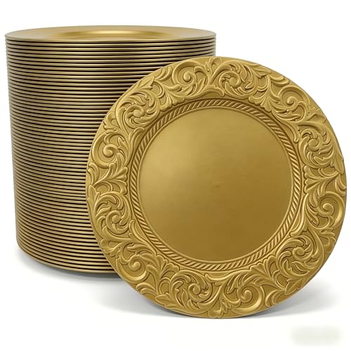 Platos Decorativos Dorados en Plástico Set x100 miniatura 1