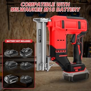 Cordless Brad Nailer Compatible with Milwaukee M 18V Battery (No Battery), 18GA Brushless Electric Stapler Nailer with 500 Nails and 500 Staples, 2 Mode Cordless Nail Gun for Upholstery, Woodworking