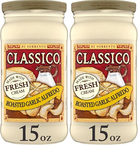 Image of Classico Roasted Garlic Alfredo Pasta Sauce (15 oz Jar) (Pack of 2)