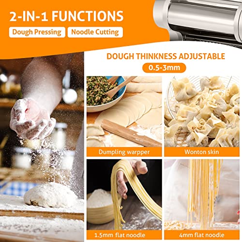 Wichemi Electric Pasta Maker Machine Pasta Dough Spaghetti Roller Noodle Pressing Machine Stainless Steel 135W For Home Family Use thumb #1