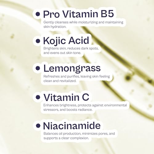 Image of Bellamy Gentle Gel Cleanser with Pro Vitamin B5 & Kojic Acid | No Soap Cleanser For Face with Lemongrass, Vitamin C, Vetiver, Basil & Niacinamide | For All Skin Types Including Sensitive | 70gm