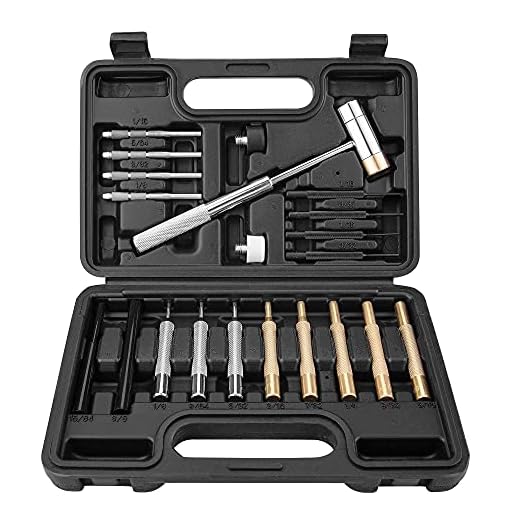 XOOL 21-Pieces Gunsmith Punch Set and Hammer with Brass, Hollow, Steel, Plastic Punches, Brass Punch for Gunsmithing Maintenance