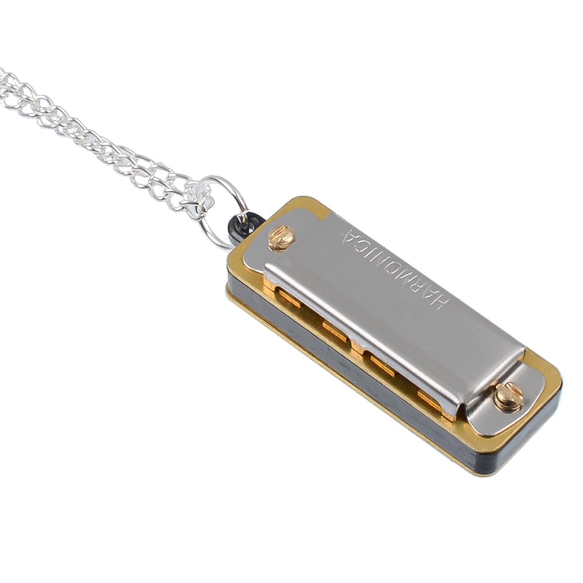 Muiltvoe Mini harmonica pendant 4-hole 8-tone harmonica that can be played Musical harmonica improves learning music cognition ability