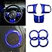 Opall Full Set Interior Decoration Trim Kit Steering Wheel & Center Console Air Outlet Trim, Door Handle Cover Inner For Jeep Wrangler JK JKU 2011-2018 2 Door &4-Door (Blue 12PCS)