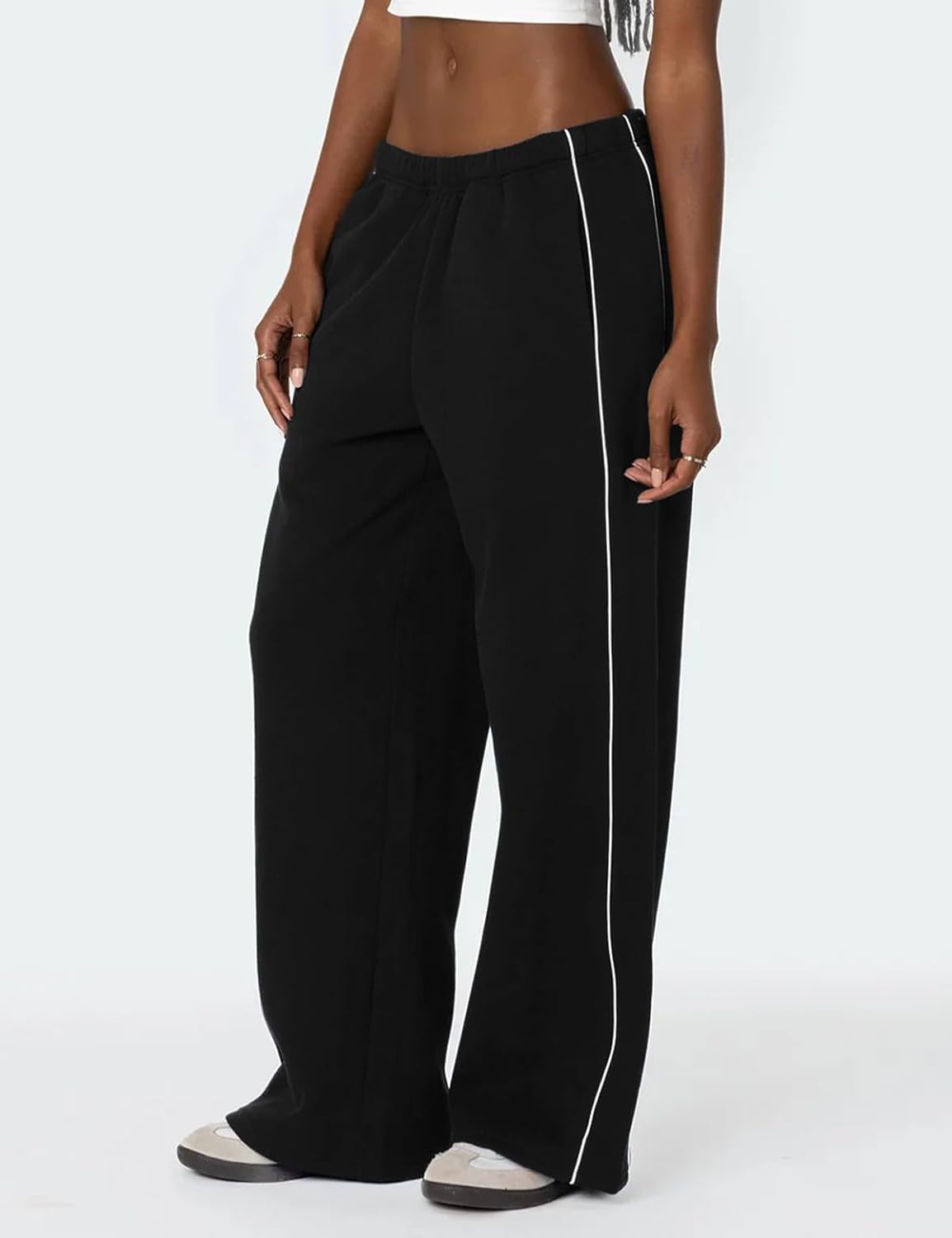 HeSaYep Women's Fleece Lined Wide Leg Sweatpants Winter Thermal Warm Baggy Straight Leg Sweat Pants with Pockets - Image 5