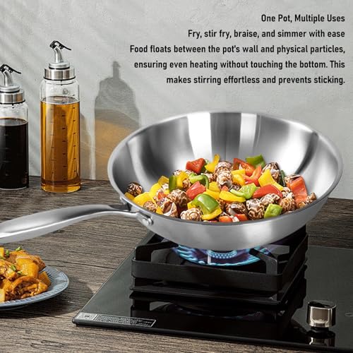 Wok de acero inoxidable 34 cm Zopsc sin teflón miniatura 4