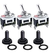 Twidec /3Pcs Heavy Duty Rocker Toggle Switch 20A 125V SPST 2 Position 2 Pin ON/OFF Switch with Me...