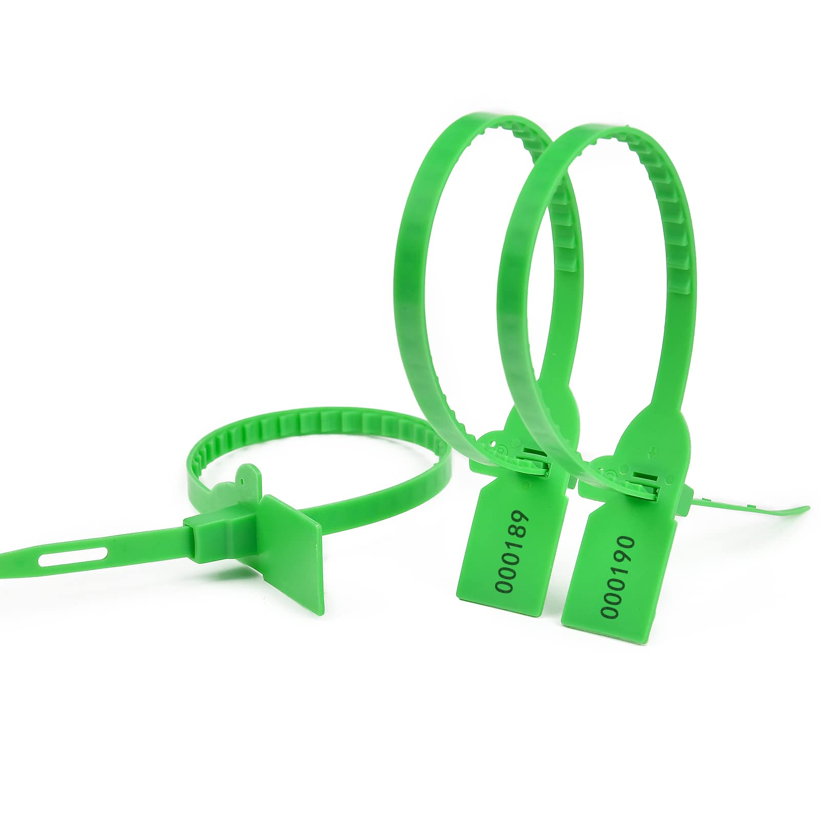 Etichette in plastica, sigilli in plastica autobloccanti usa e getta, numerate, multicolore, 320 mm, confezione (verde, 100 pezzi)