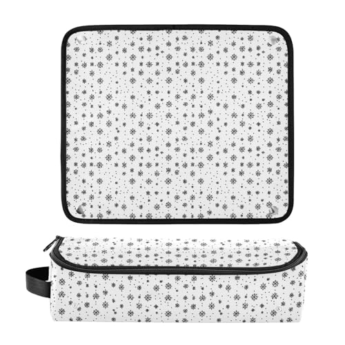 Bolsa de viaje resistente al calor para herramientas de cabello Snowflakes Marble, organizador portátil para planchas, rizadores y accesorios de cuidado capilar miniatura 3