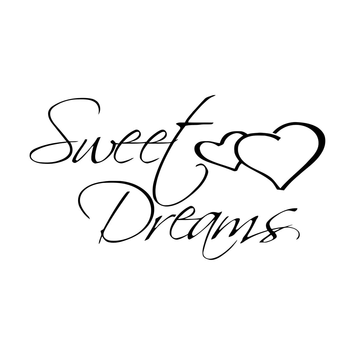 Sweet Dreams Inspirational Quote Wall Sticker Transfer Decal Bedroom Vinyl Gift Adhesive Vinyl Hearts Decoration Small - 42x54cm