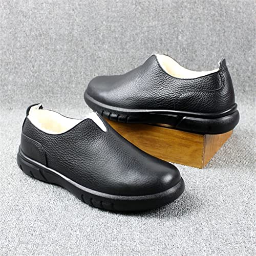Men's Loafers Genuine Leather Rubber Sole Round Toe Faux Fur Lined Comfortable Flexible Lightweight Fashion Slip-ons2