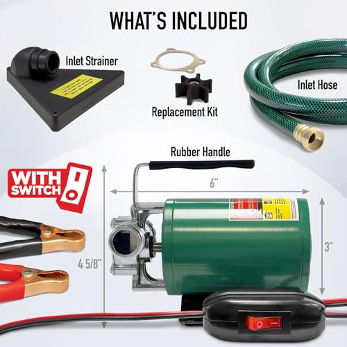 SumpMarine DC 12V Water Transfer Pump, 1/10 HP, 330