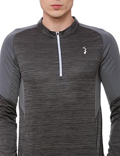 Image of CAHOOT Men's Charcoal Grey Basic Activewear T Shirt for Casual Wear